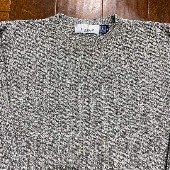 Bill Blass Vintage Crewneck Sweater Gray Pullover Cotton Blend Men's Size Large - Picture 2 of 8